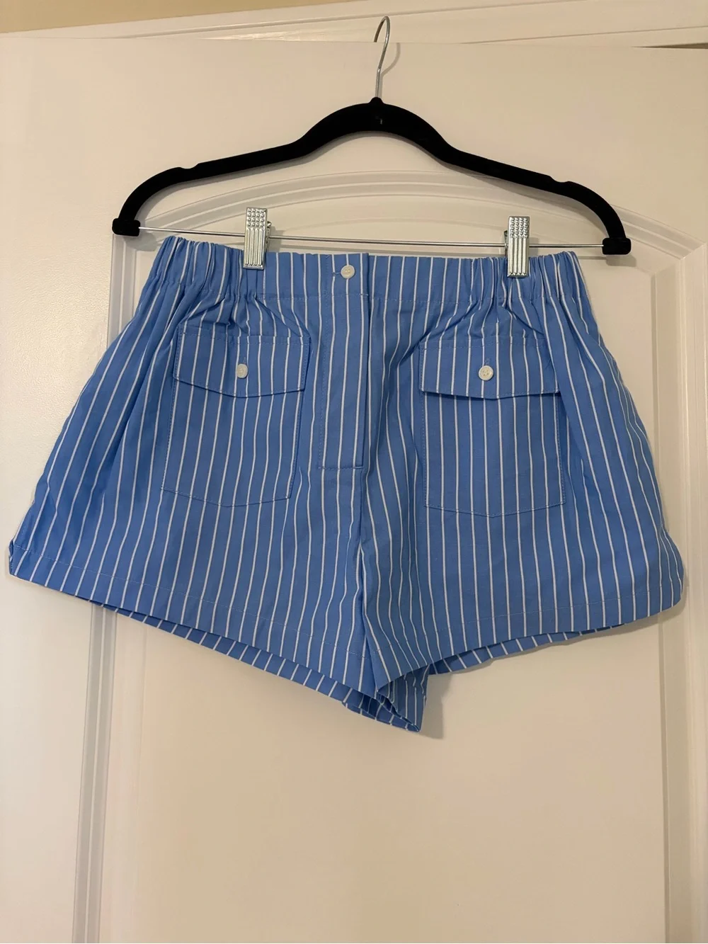 NWT J. Crew Blue and White Striped Boxer-Style Shorts